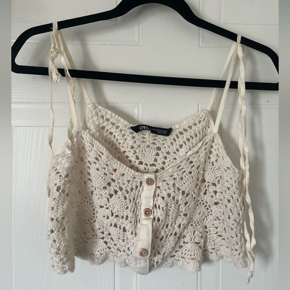 Zara crochet cropped Shirt - Picture 7 of 7